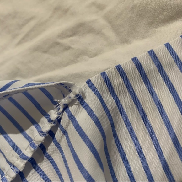 Blue and White Striped Cami Crop Top with Lace Trim and Tie Back - NWOT - Picture 13 of 15